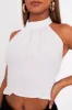 White Halter Neck Tie Backless Top - Ciarah sold by Rebellious Fashion