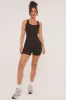 Black Rib Knit Racer Back Unitard - Lexi sold by Rebellious Fashion