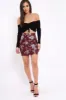 Wine Floral PU Skirt - Iris sold by Rebellious Fashion