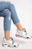 Silver And White Chunky Lace Up Trainers - Thea sold by Rebellious Fashion
