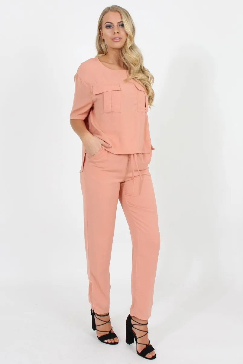 Pink Pocket Front Detail Dipped Hem Trousers - Kem sold by Rebellious Fashion product image thumbnail 4