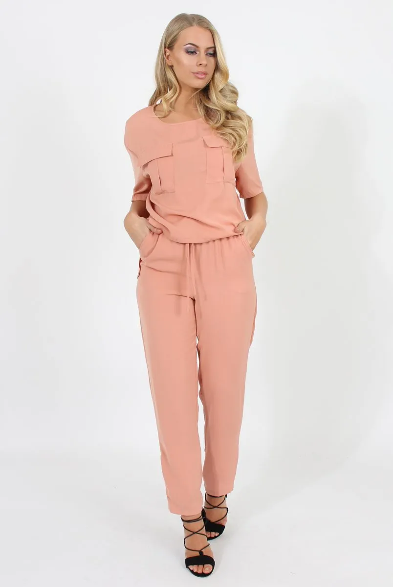 Pink Pocket Front Detail Dipped Hem Trousers - Kem sold by Rebellious Fashion product image thumbnail 2