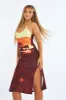 Multi Abstract Print Side Slit Midi Dress - Calista sold by Rebellious Fashion