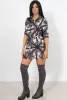 Elyse Purple Paisley Print Shirt Dress sold by Rebellious Fashion