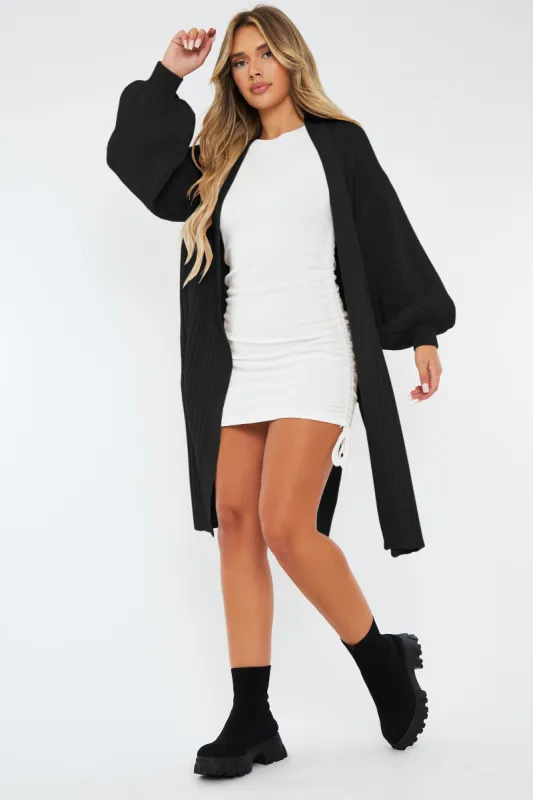 Black Cable Knit Cardigan - Alice sold by Rebellious Fashion