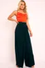 Red Satin Cowl Neck Lace Up Back Crop Top - Kamsi sold by Rebellious Fashion