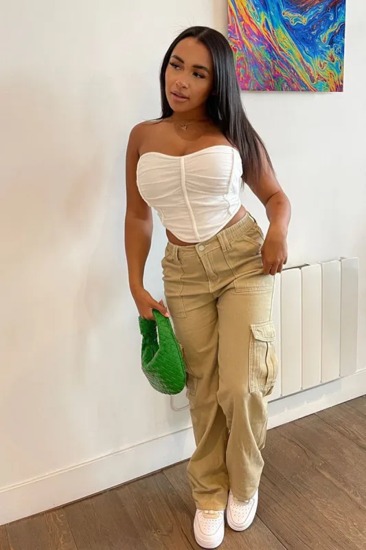 White Mesh Corset Bandeau Crop Top - Summer sold by Rebellious Fashion