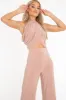 Rose Slinky High Waist Wide Leg Trousers - Traci sold by Rebellious Fashion