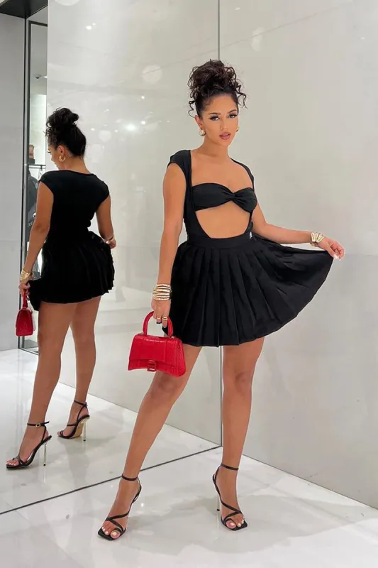 Black Tennis Mini Skirt - Giselle sold by Rebellious Fashion