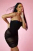 Black Mesh Ruched Bandeau Mini Dress - Ava sold by Rebellious Fashion