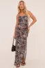 Brown Leopard Print Cowl Neck Maxi Dress - Bonita sold by Rebellious Fashion