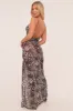 Brown Leopard Print Cowl Neck Maxi Dress - Bonita sold by Rebellious Fashion