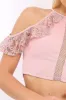 Rose Halter Neck Frill Cold Shoulder Crop Top - Carlie sold by Rebellious Fashion