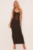 Black Mesh Panel Sleeveless Maxi Dress - Hadlie sold by Rebellious Fashion