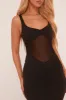 Black Mesh Panel Sleeveless Maxi Dress - Hadlie sold by Rebellious Fashion