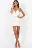 White Crochet Cross Back Playsuit- Quinn sold by Rebellious Fashion