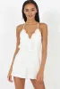 White Crochet Cross Back Playsuit- Quinn sold by Rebellious Fashion