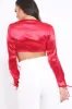 Red Satin Tie Front Top - Gweneth sold by Rebellious Fashion