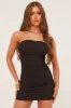 Black Bandeau Seam Detail Bodycon Mini Dress - Georgie sold by Rebellious Fashion