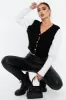 Black Contrast Sleeves Knitted Top - Mckaela sold by Rebellious Fashion