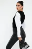 Black Contrast Sleeves Knitted Top - Mckaela sold by Rebellious Fashion
