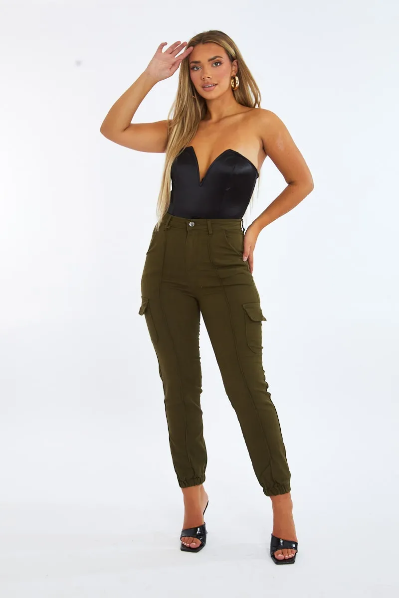 Black Satin Corset Detail Bodysuit - Lulu sold by Rebellious Fashion product image thumbnail 3