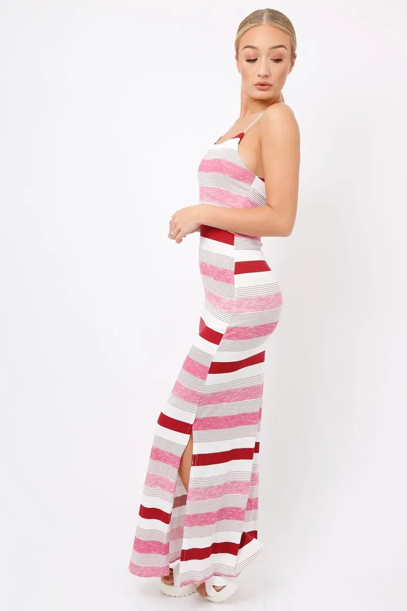 Pink Striped Maxi Dress - Kiah sold by Rebellious Fashion product image thumbnail 3