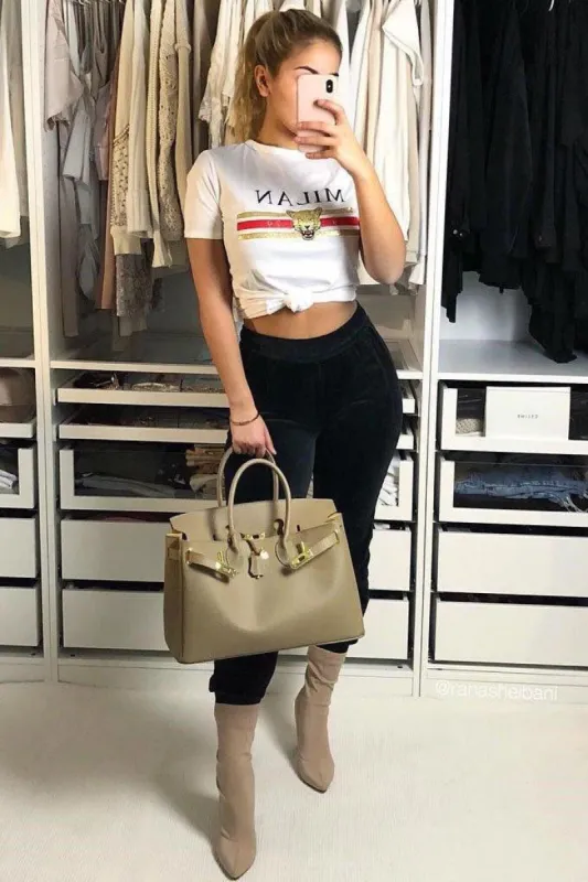 White Milan Slogan T-shirt - Emberly sold by Rebellious Fashion