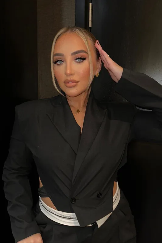 Black Tailored Back Cut Out Bodysuit - Madrigal sold by Rebellious Fashion