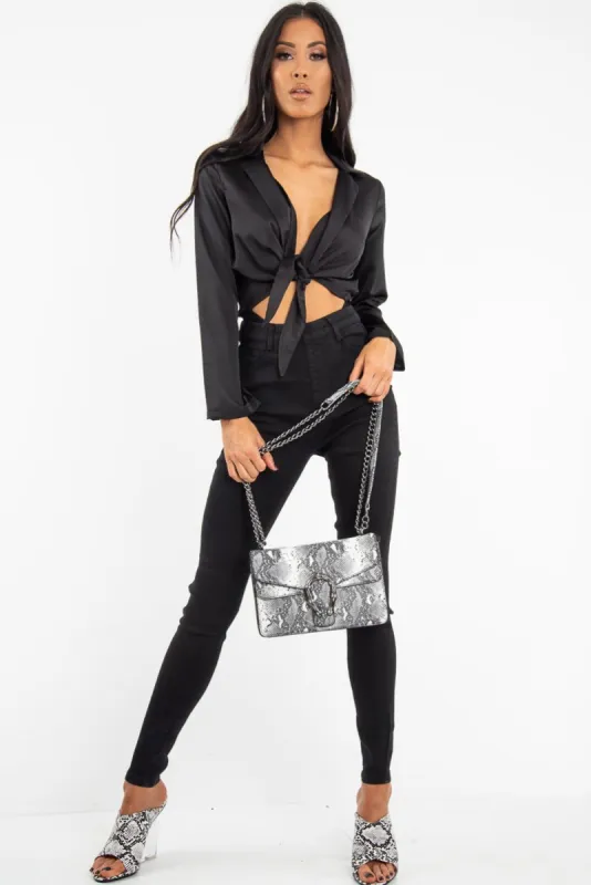 Washed Black High Waist Skinny Fit Denim Jeans - Anatalia sold by Rebellious Fashion