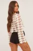 Beige Crochet Long Sleeve Cropped Top - Ida sold by Rebellious Fashion