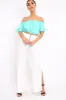 Turquoise Ruched Bardot Gypsy Crop Top - Janette sold by Rebellious Fashion
