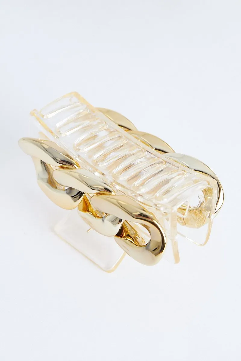 Gold Chain Link Hair Clip - Tahira sold by Rebellious Fashion product image thumbnail 3