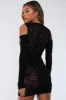 Black Cut Out Velvet Mesh Zebra Print Mini Dress - Jayden sold by Rebellious Fashion