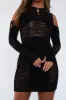 Black Cut Out Velvet Mesh Zebra Print Mini Dress - Jayden sold by Rebellious Fashion