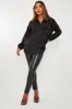 Black Oversized Satin Shirt - Carine sold by Rebellious Fashion
