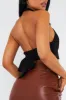 Black Halter Neck Slinky Crop Top - Jessabel sold by Rebellious Fashion