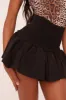 Black Shirring Detail Puffball Mini Skirt - Gracen sold by Rebellious Fashion