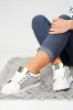 White Net Chunky Sole Lace Up Trainers - Shanae sold by Rebellious Fashion