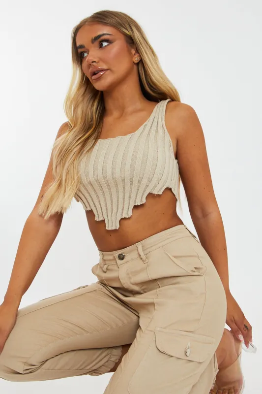 Stone Distressed Knit Crop Top - Dani sold by Rebellious Fashion