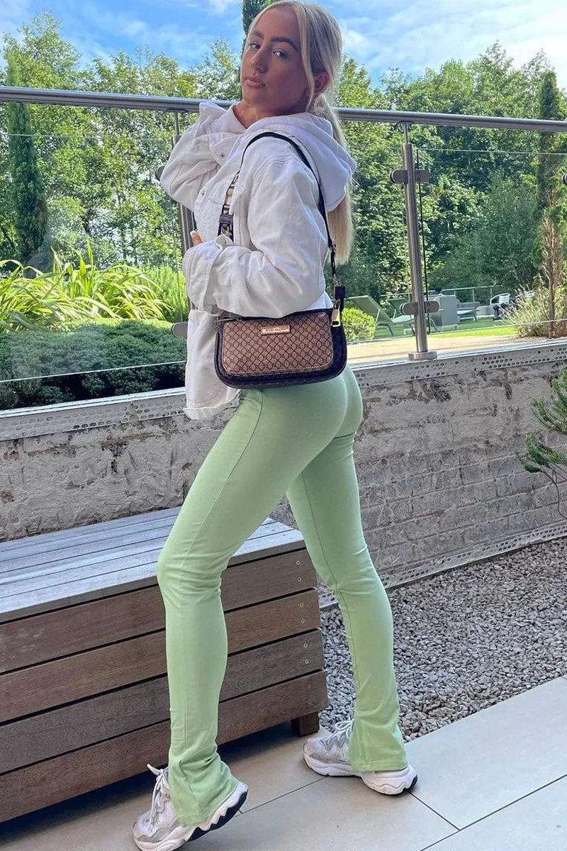 Sage Front Split Leggings - Polly sold by Rebellious Fashion product image thumbnail 5