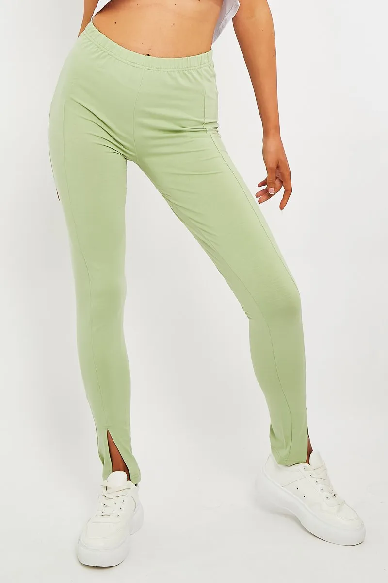 Sage Front Split Leggings - Polly sold by Rebellious Fashion product image thumbnail 2