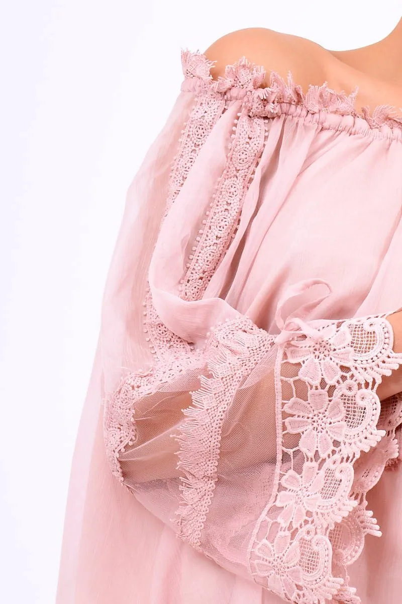 Rose Mesh Bardot Top - Keelie sold by Rebellious Fashion product image thumbnail 5