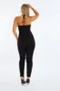 Black Ruched Lace Up Front Jumpsuit - Lena sold by Rebellious Fashion
