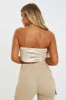 Champagne Slinky Corset Crop Top - Lydia sold by Rebellious Fashion