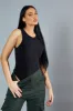 Black Round Neck Sleeveless Bodysuit - Himari sold by Rebellious Fashion