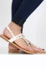White Flower Diamante Sandals - Ailish sold by Rebellious Fashion