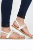 White Flower Diamante Sandals - Ailish sold by Rebellious Fashion