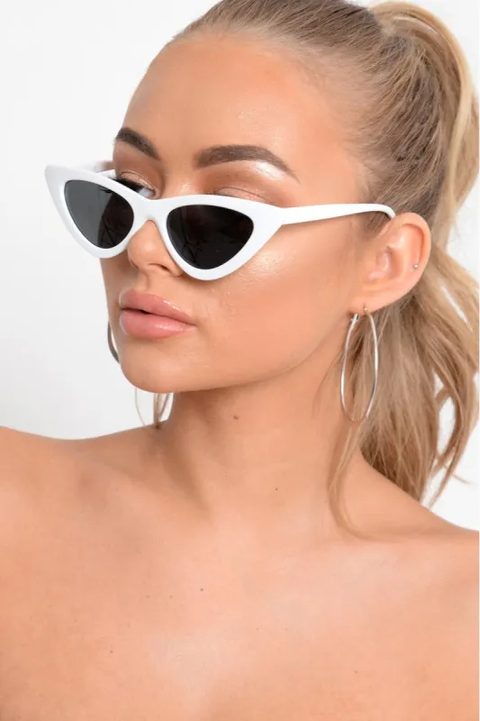 White Cat Eye Sunglasses - Lynne sold by Rebellious Fashion