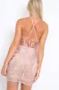 Rose Gold Embellished Halterneck Mini Dress - Jade sold by Rebellious Fashion